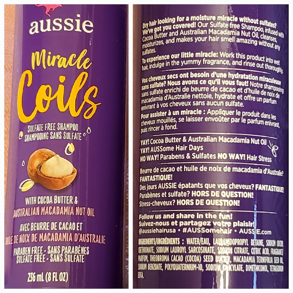 Aussie Miracle Coils Shampoo Lot Of 2 Bottles 8oz Each NEW - Picture 2 of 2